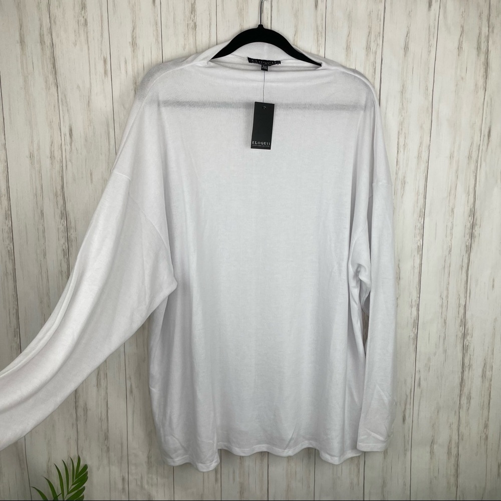 Eloquii NWT mock neck white plush top